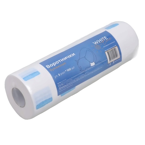 Воротнички парикмахерские White Line 8х40 бумажные белые, 100 шт