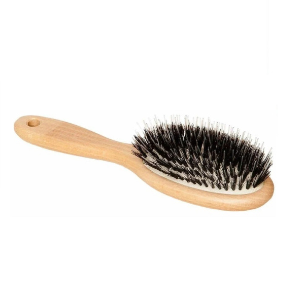 Hairshop Щетка для нарощенных волос 18 см натуральная щетина+пластм./бук Soft