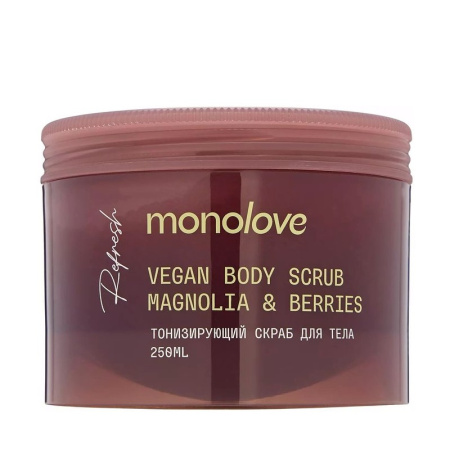 Monolove Vegan Скраб для тела тонизирующий Magnolia & Berries, 250 мл
