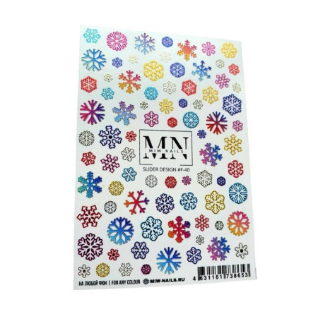 Слайдер-дизайн для ногтей Miw Nails F-40