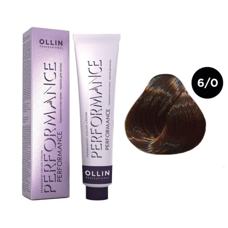 Перманентная крем-краска Ollin Performance 6/0 темно-рысый, 60 мл