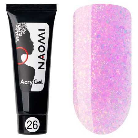 Naomi AcryGel, 15гр (в тубе)26 Нежная фуксия (блеск)