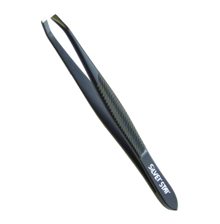 Пинцет прямой Silver Star АТ-9923, черный
