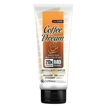 Крем для загара SolBianca Classic Coffee Dream 20х bronzer с кофеином, маслом ши, 125 мл