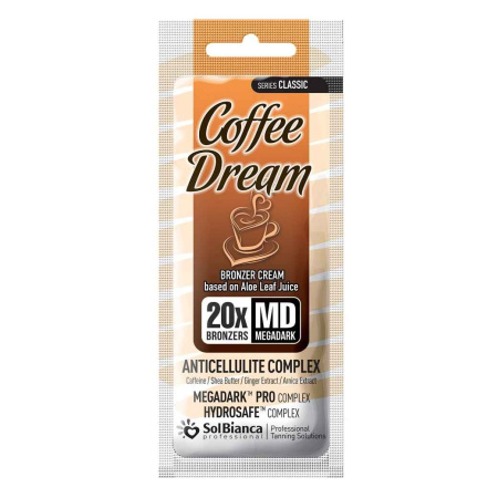 Крем для загара SolBianca Classic Coffee Dream 20х bronzer с кофеином, маслом ши, 15 мл