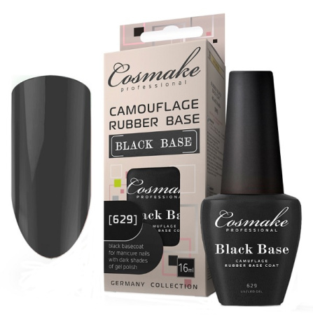 УФ Гель База Camouflage 629 Black rubber base, 16 мл