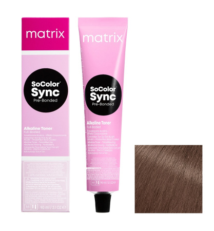 Щелочной краситель Matrix с бондером SoColor Sync Pre-Bonded т. 7MV, 90 мл
